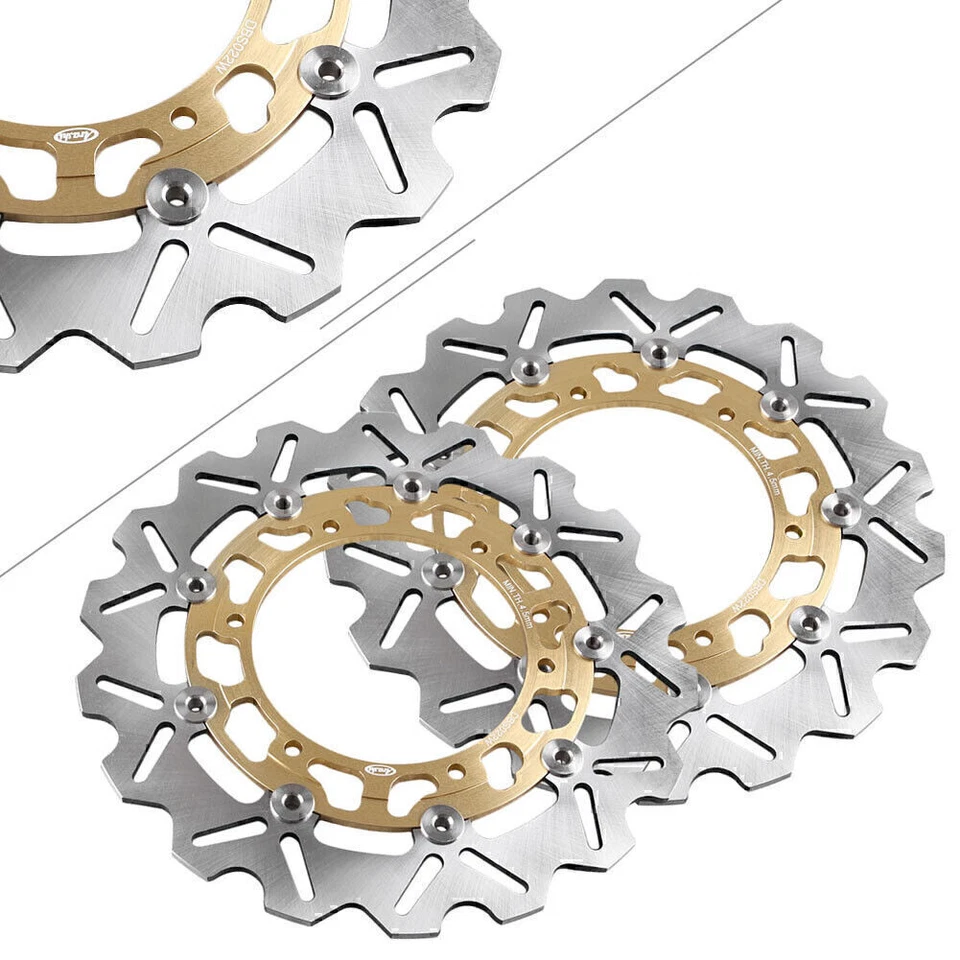 298mm Front L&R Motorcycle Brake Disc Rotors for YAMAHA YZF R1 R6 99-02 XJR 1300 - Image 2 of 4