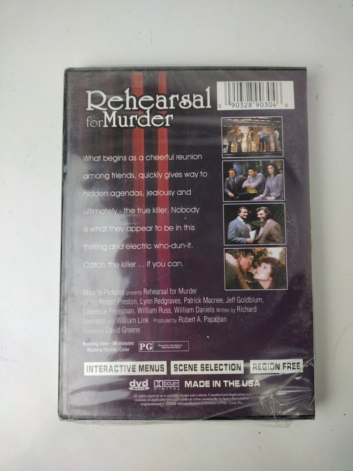 Rehearsal For Murder - DVD - Very Good - Jeff Goldblum,Lynn Redgraves