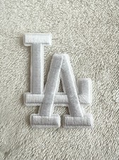 MINI Los Angeles Dodgers L.A. Letters White Jersey Patch Iron on