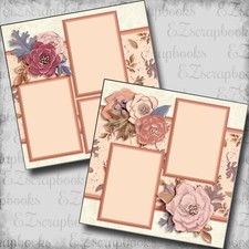 Autumn Florals - 2 Premade Scrapbook Pages - EZ Layout 5490