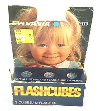 Sylvania Flashcubes Box of 3 Vintage Blue Dot