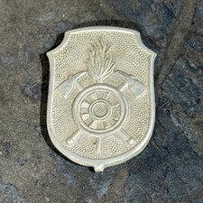 Original WWII Era German Bavarian Firefighter Feuerwehr Helmet Hat Badge