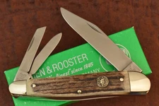 HEN & ROOSTER BERTRAM CUTLERY SOLINGEN GERMANY GENUINE STAG WHITTLER KNIFE 27812