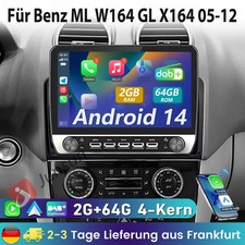DAB+ F&uuml;r Benz ML W164 GL X164 05-12 Android 14 Carplay Autoradio GPS Nav BT 64G