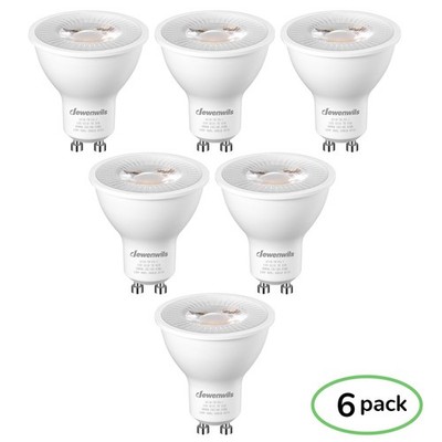 DEWENWILS Dimmable GU10 Bulbs 6-Pack,500LM,80 CRI,No Flicker,7W,Energy Saving