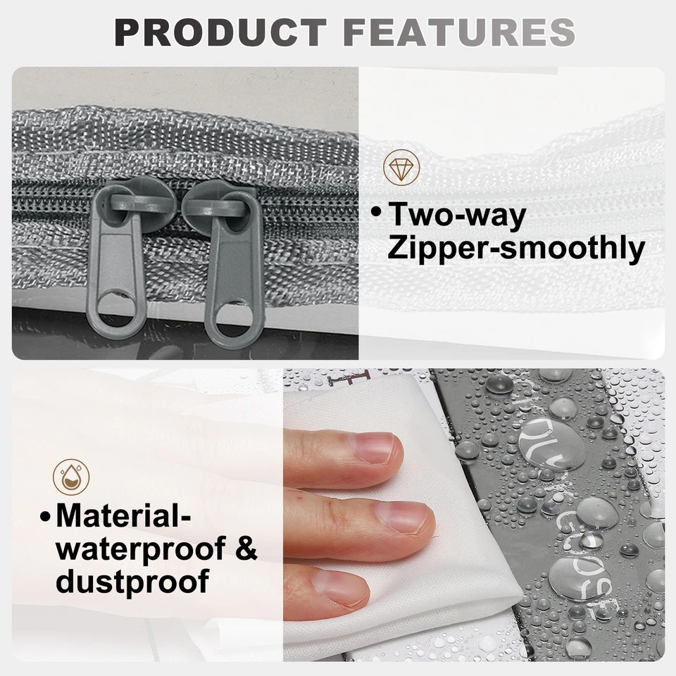 Bolsas de almacenamiento transparentes de 15x9,5x12,6 pulgadas, bolsas de almacenamiento de plástico con cremallera, L, gris Foto 3 de 4