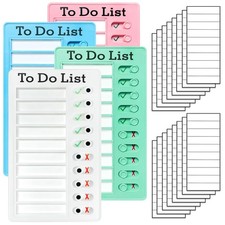4 Pieces Chore Chart for Kids Multiple Kids - Sliding Routine Chart: Reusable...