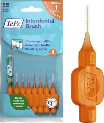 TePe Interdentalbürste, Original, Orange, 0,45 mm/ISO 1, 8 Stk., 