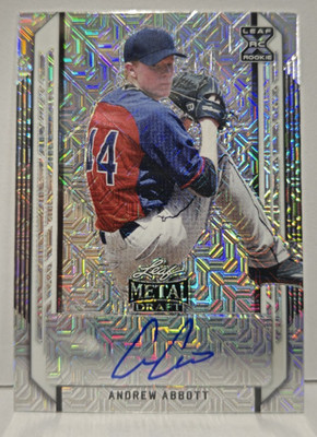 2021 Leaf Metal Draft #BA-AA2 Andrew Abbott AUTO Cincinnati Reds Virginia Cavs