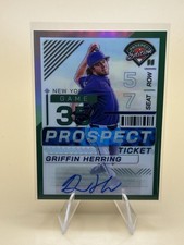 Griffin Herring 2024 Panini Prospect Edition Baseball Ticket  Auto Green Yankees