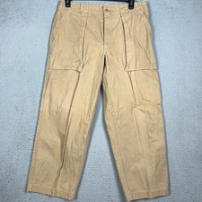 GAP Pants Mens 35X30 Tan Khakis Cargo Canvas Utility Pleated Straight Workwear