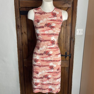 O Neill Board Babes Damen Y2K rosa ärmellos Blumen ausgestellt Kleid Größe Small