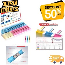 Copper Heat Shrink Butt Connectors, 100 Pcs, for Automotive Marine Use