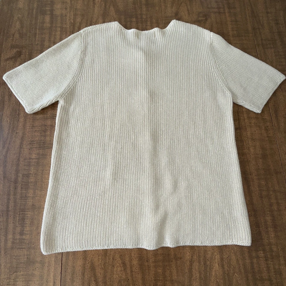 Suéter tejido Hampshire Studio top mujer manga corta beige grande Foto 2 de 4