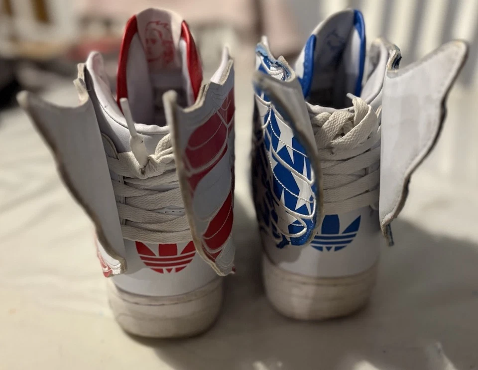 adidas Jeremy Scott Baskets montantes homme G61044 blanc rouge bleu EU 43 1/3 - Photo 3/3