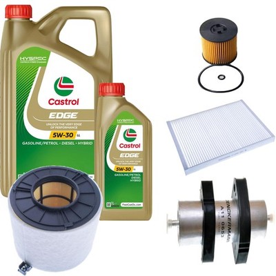Inspektionspaket Castrol EDGE Titanium 5W-30 LL 6L für Audi A4 Avant 2.0 TDI