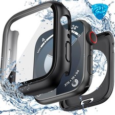 3 in 1 Waterproof Hard Case for Apple Watch 45mm 360  Slim Protective Tempered G