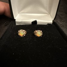 Le Vian Opal with Diamonds Earrings in 14K ro...