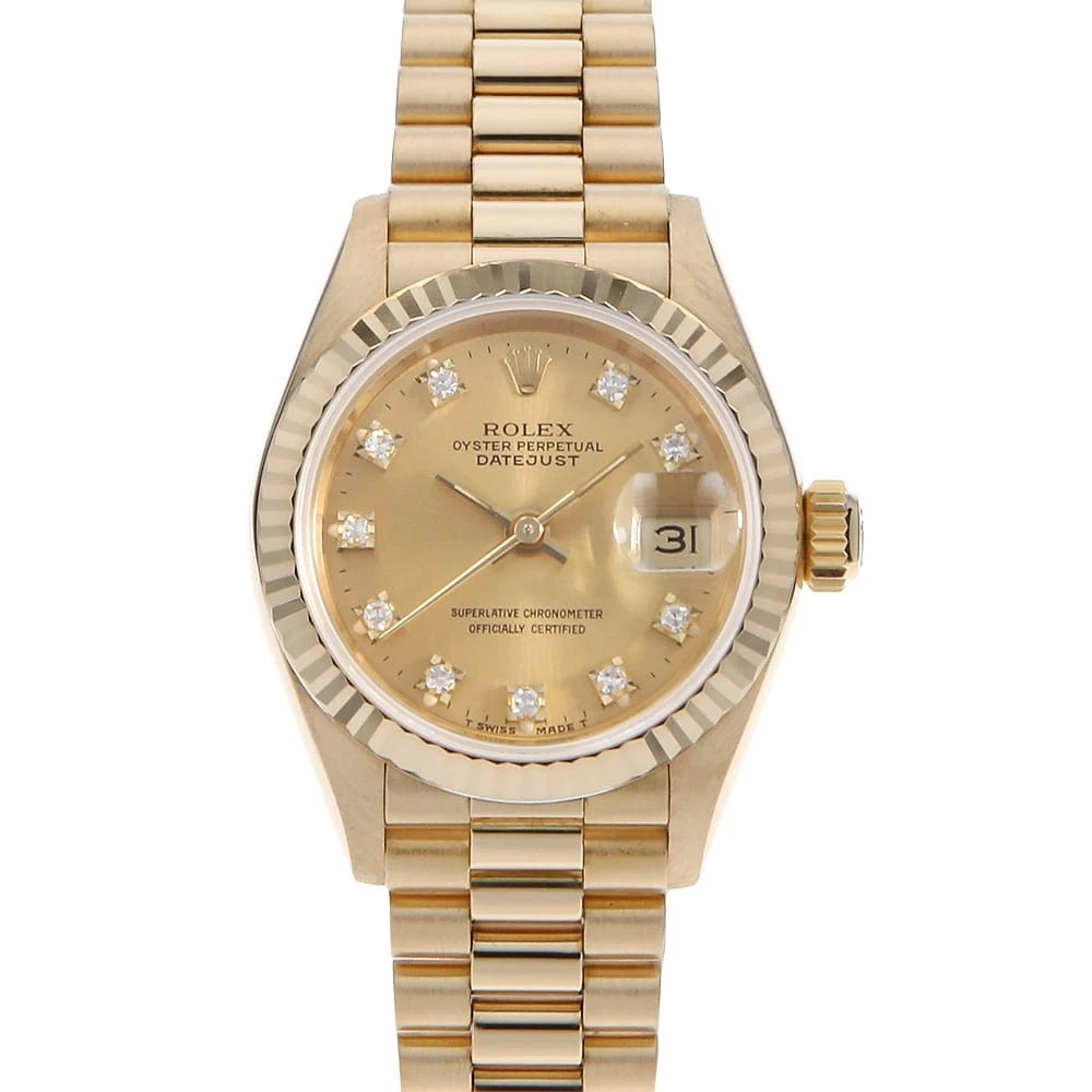 Rolex — ROLEX Datejust 10P Diamond 69178G Champagne R Number second hand Women