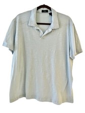 Theory Blue Cotton Slub Polo Summer Casual Vacation Shirt Men’s Medium