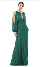 NWOT Ieena Mac Duggal Split Blouson Sleeve Cutout Gown Size 8