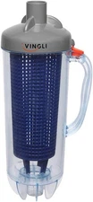 VINGLI Leaf Canister with Plastic Mesh Basket Trap Blue&Grey 