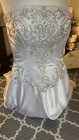 Mary's Strapless Satin A-Line Wedding Dress 6 White/Silver Beaded 6376 — photo 1