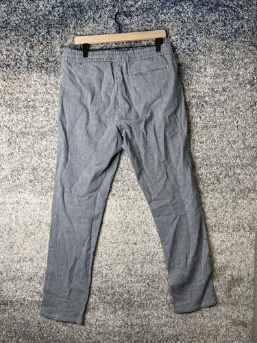 Pantalone uomo Boggi Milano taglia 50 blu bianco righe regular fit misto lino Italia - Foto 6 di 10