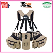Professional Comfort-Rig Tool Belt with Adjustable Suspenders (Detachable Pocket