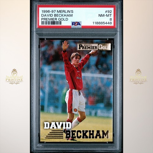 DAVID BECKHAM 1996-97 Merlin's Premier Gold #92 RC Rookie PSA 8 1F