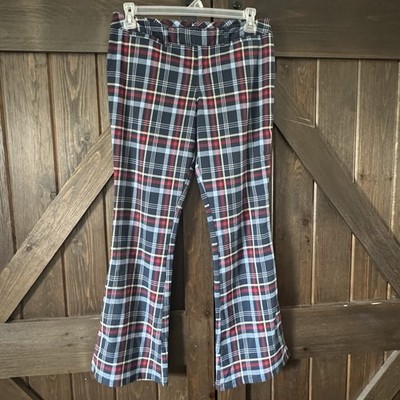 Vintage Abercrombie & Fitch Plaid Flare Leg Pants Women's Size 10