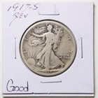 1917-S Reverse 50C Walking Liberty Half Dollar in Good Condition #7055