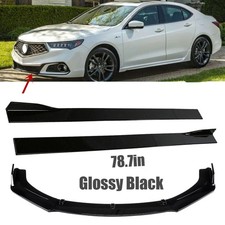 For Acura Tlx 15-17 Gloss Black Front Lip Splitter Spoiler Side Skirt Extensions For Acura Tlx 15-17 Gloss Black Front Lip Splitter Spoiler Side Skirt Extensions