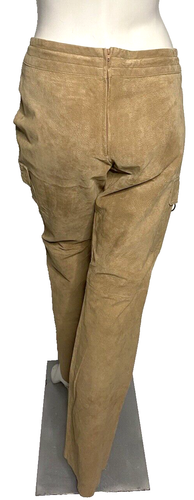 Wilsons Leather Maxima 2PC Brown Leather Pants Jacket Faux Fur Trim Sz 6/S Y2K - Picture 7 of 13