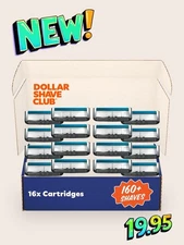 Dollar Shave Club | 6 Blade Razor Refills (16 Pack) Comfortable, 160+ Shaves 🔥