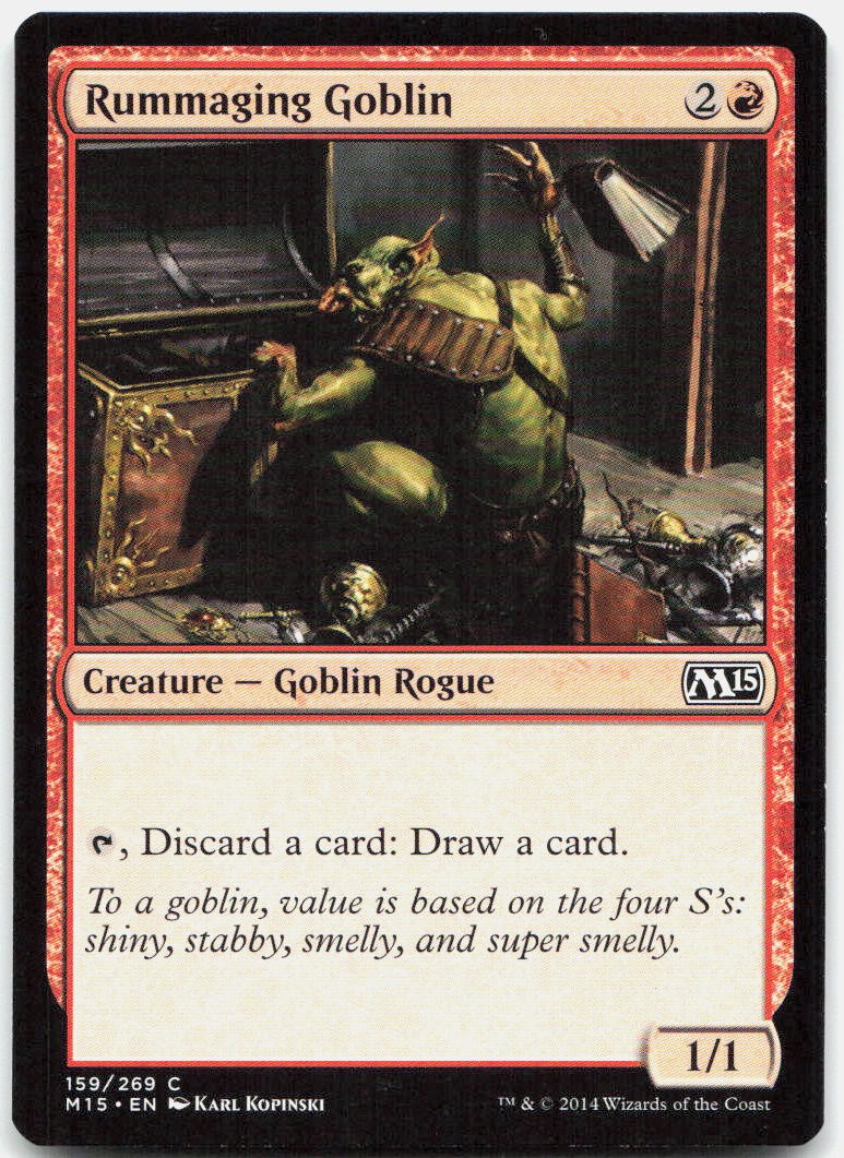 Rummaging Goblin 159 Common Magic 2015 (M15) Magic: The Gathering Lightly Played