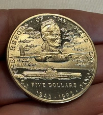 1992 MARSHALL ISLANDS $5 - Commemorative Coin - HEROES OF THE RAID ON TOKYO