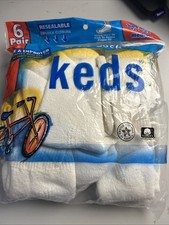 Vintage Keds Short Crew Socks 6 Pairs Size 9-2 1/2 Open Box