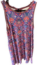 Ann Taylor Loft Women's Floral Sleeveless Knit Swing Dress Stretch XS / EUC