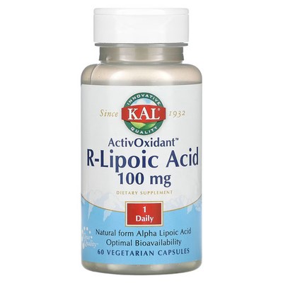 2 X KAL, ActivOxidant, R-Lipoic Acid, 100 mg, 60 Vegetarian Capsules