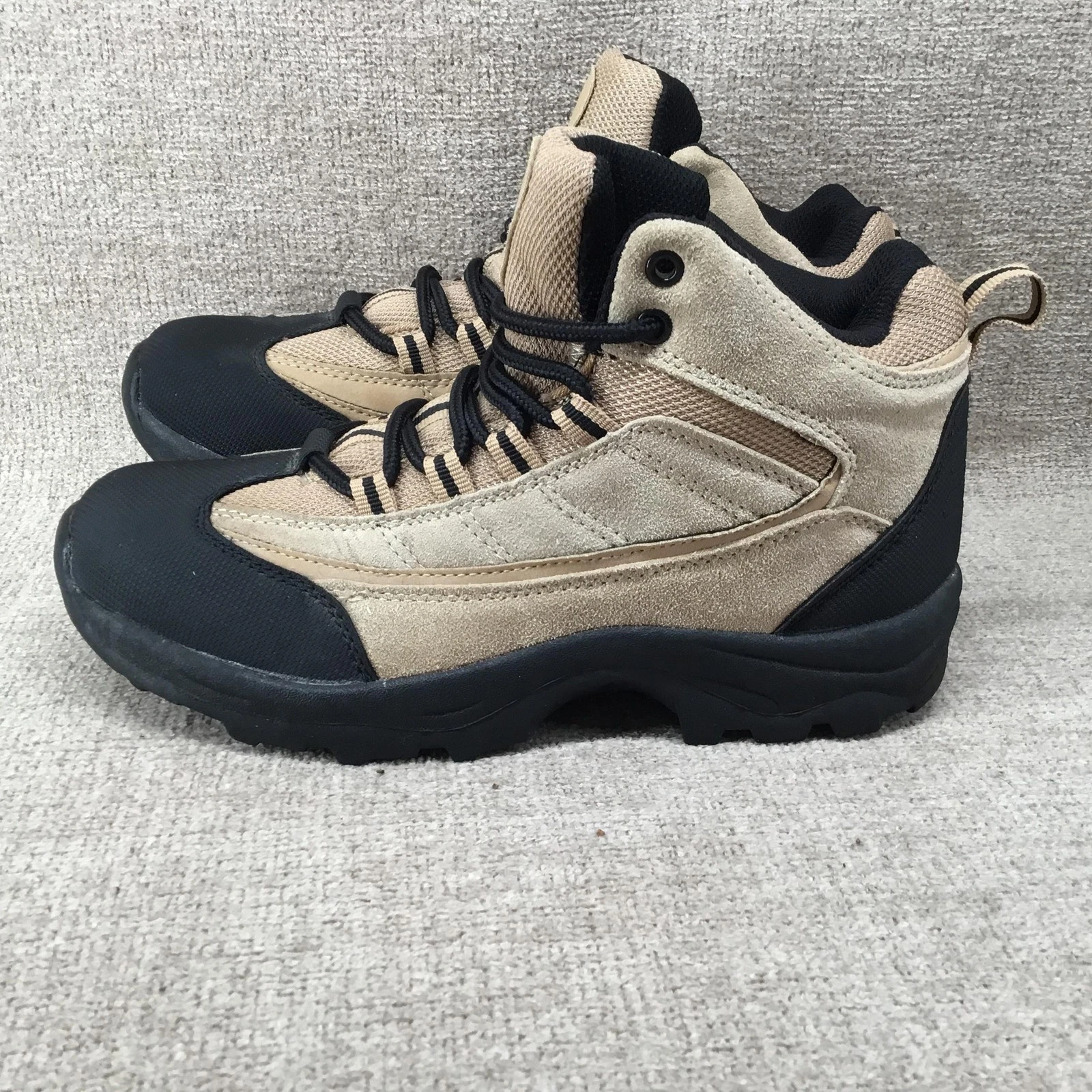 Hickory Mountain Hiking Boots Mens Size 8 Tan Black Leather Upper Lug Sole