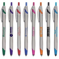 250 - Promotional Stylus Pen - Personalized Custom Imprinted Silver tone barrel.