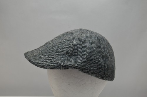 DPC Cabbie Hat Mens M Gray Herringbone Newsboy Grandpacore Flat Cap Lined - Picture 3 of 10