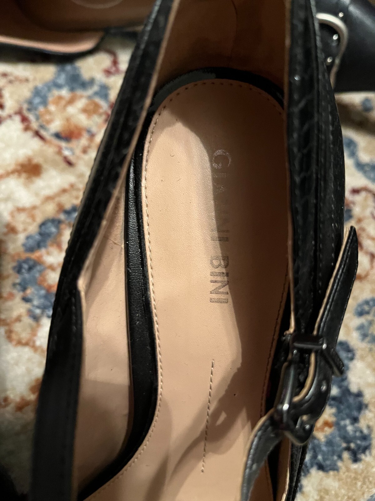 Gianni Bini Heels Womens Casual Mary Jane Pumps Black Leather SZ 10M eBay