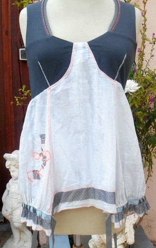 Tunique Femme Gris La Mode Est À Vous (LMV) - Taille 38 - Modèle "Optique" - Neuf Sans Étiquettes
