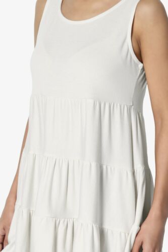 TUNICA babydoll TheMogan S~3X senza maniche a strati con volant carina rilassata - Foto 19 di 116