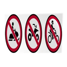 Horizontal Vinyl Stickers No Snowmobiles Atvs Dirt Bikes Campground Industrial
