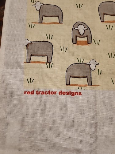 Linen SHEEP Tea Towel 27"x 18" Designed Printed In Australia, Red Tractor D. - Picture 2 of 8