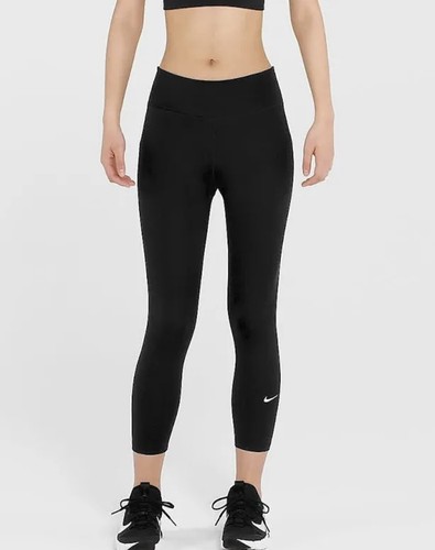 NIKE ONE Women's Dri-FIT Mid-Rise Tight 7/8 Leggings NWT Black Size XS - Picture 2 of 7