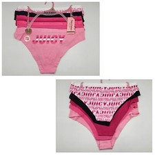JUICY COUTURE 5 Pack Women's M L XL Cotton Logo Panties White Black Pink Fuchsia